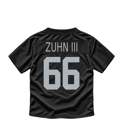 Las Vegas Raiders jersey keychain — Trey Zuhn III #66. Exact saved player artwork preview.