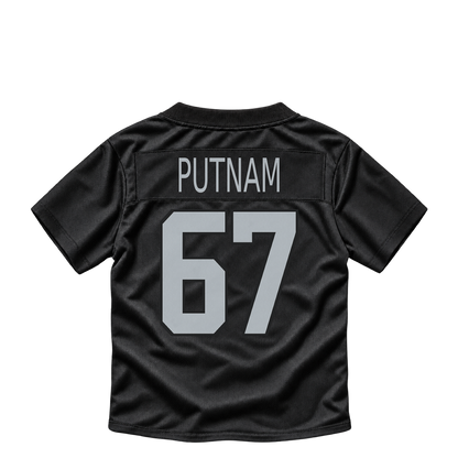 Las Vegas Raiders jersey keychain — Will Putnam #67. Exact saved player artwork preview.