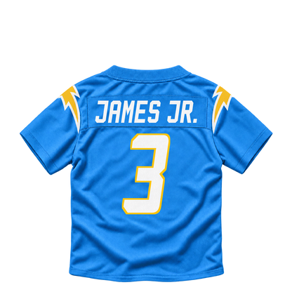 Los Angeles Chargers jersey keychain — Derwin James Jr. #3. Exact saved player artwork preview.
