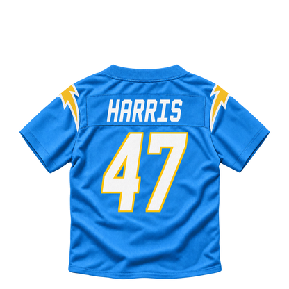 Los Angeles Chargers jersey keychain — Josh Harris #47. Exact saved player artwork preview.