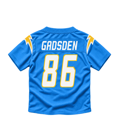 Los Angeles Chargers jersey keychain — Oronde Gadsden #86. Exact saved player artwork preview.