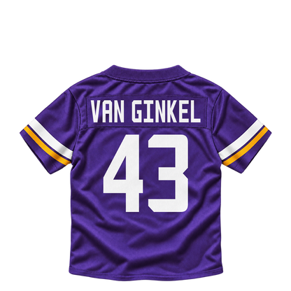 Minnesota Vikings jersey keychain — Andrew Van Ginkel #43. Exact saved player artwork preview.