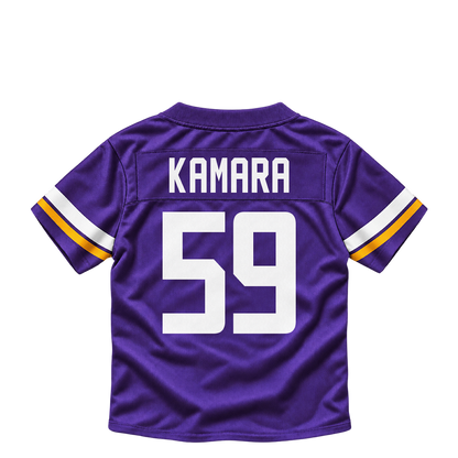 Minnesota Vikings jersey keychain — Bangally Kamara #59. Exact saved player artwork preview.