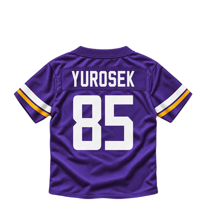 Minnesota Vikings jersey keychain — Ben Yurosek #85. Exact saved player artwork preview.