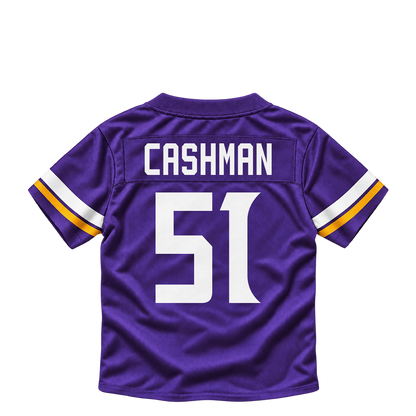Minnesota Vikings jersey keychain — Blake Cashman #51. Exact saved player artwork preview.