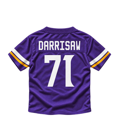 Minnesota Vikings jersey keychain — Christian Darrisaw #71. Exact saved player artwork preview.