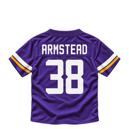 Minnesota Vikings jersey keychain — Da'Veawn Armstead #38. Exact saved player artwork preview.