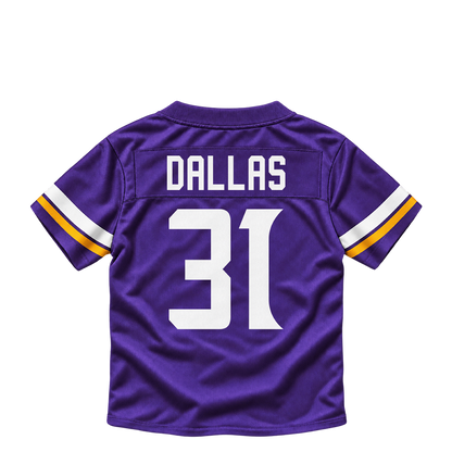 Minnesota Vikings jersey keychain — DeeJay Dallas #31. Exact saved player artwork preview.