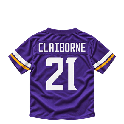Minnesota Vikings jersey keychain — Demond Claiborne #21. Exact saved player artwork preview.