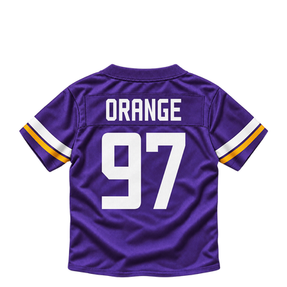 Minnesota Vikings jersey keychain — Domonique Orange #97. Exact saved player artwork preview.