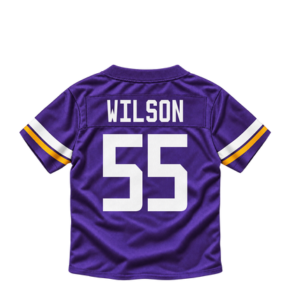 Minnesota Vikings jersey keychain — Eric Wilson #55. Exact saved player artwork preview.