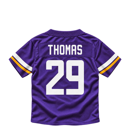 Minnesota Vikings jersey keychain — Jacob Thomas #29. Exact saved player artwork preview.