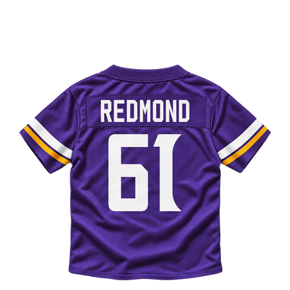 Minnesota Vikings jersey keychain — Jalen Redmond #61. Exact saved player artwork preview.