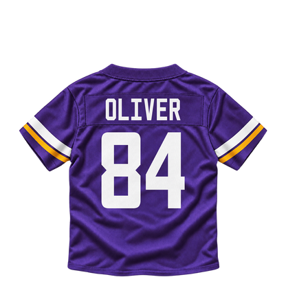Minnesota Vikings jersey keychain — Josh Oliver #84. Exact saved player artwork preview.