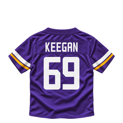 Minnesota Vikings jersey keychain — Trevor Keegan #69. Exact saved player artwork preview.