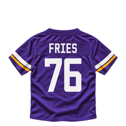 Minnesota Vikings jersey keychain — Will Fries #76. Exact saved player artwork preview.