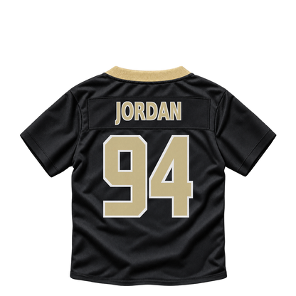 New Orleans Saints jersey keychain — Cameron Jordan #94. Exact saved player artwork preview.