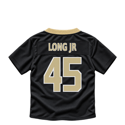 New Orleans Saints jersey keychain — David Long Jr. #45. Exact saved player artwork preview.