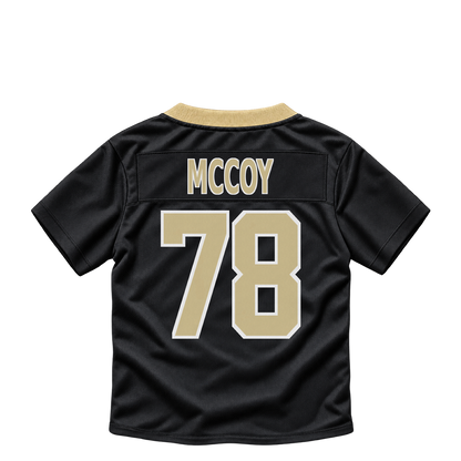 New Orleans Saints jersey keychain — Erik McCoy #78. Exact saved player artwork preview.