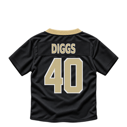 New Orleans Saints jersey keychain — Fadil Diggs #40. Exact saved player artwork preview.