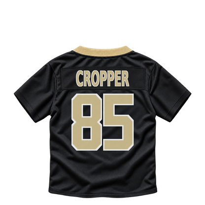 New Orleans Saints jersey keychain — Jalen Cropper #85. Exact saved player artwork preview.