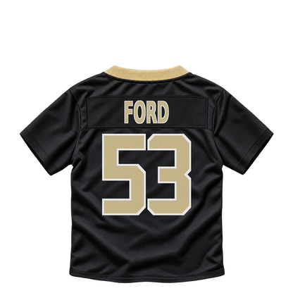 New Orleans Saints jersey keychain — Jaylan Ford #53. Exact saved player artwork preview.