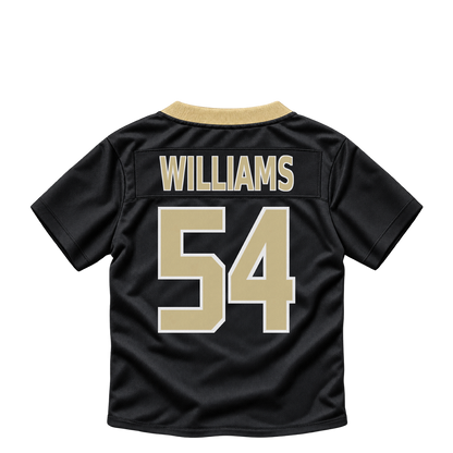 New Orleans Saints jersey keychain — Jonah Williams #54. Exact saved player artwork preview.
