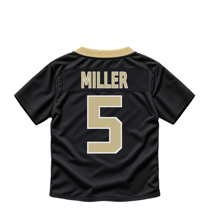 New Orleans Saints jersey keychain — Kendre Miller #5. Exact saved player artwork preview.