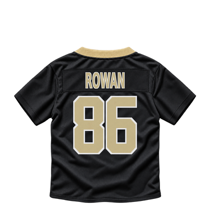 New Orleans Saints jersey keychain — Kyrese Rowan #86. Exact saved player artwork preview.