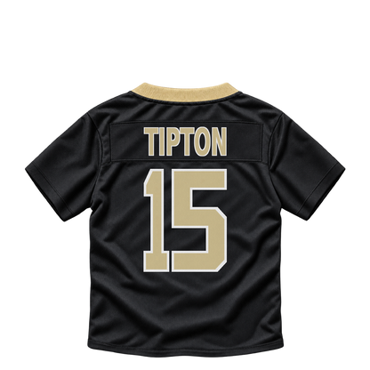 New Orleans Saints jersey keychain — Mason Tipton #15. Exact saved player artwork preview.