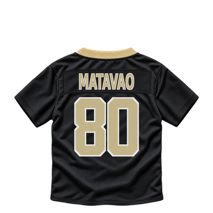 New Orleans Saints jersey keychain — Moliki Matavao #80. Exact saved player artwork preview.