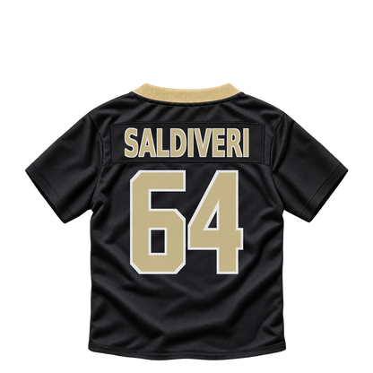 New Orleans Saints jersey keychain — Nick Saldiveri #64. Exact saved player artwork preview.