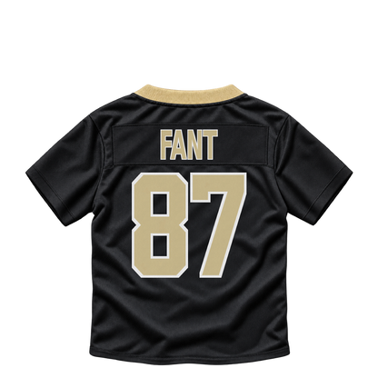 New Orleans Saints jersey keychain — Noah Fant #87. Exact saved player artwork preview.