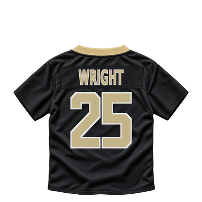 New Orleans Saints jersey keychain — Rejzohn Wright #25. Exact saved player artwork preview.