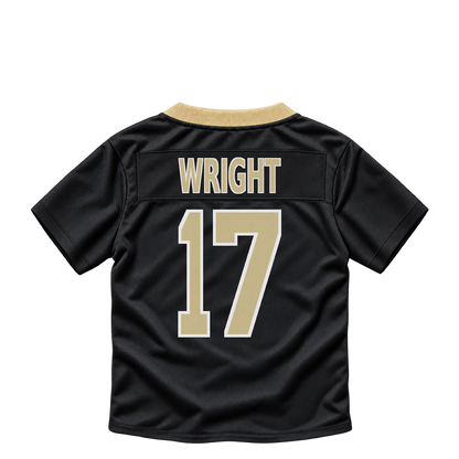 New Orleans Saints jersey keychain — Ryan Wright #17. Exact saved player artwork preview.