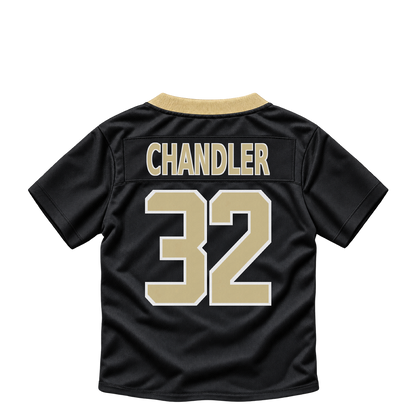 New Orleans Saints jersey keychain — Ty Chandler #32. Exact saved player artwork preview.