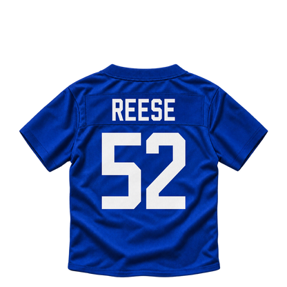 New York Giants jersey keychain — Arvell Reese #52. Exact saved player artwork preview.