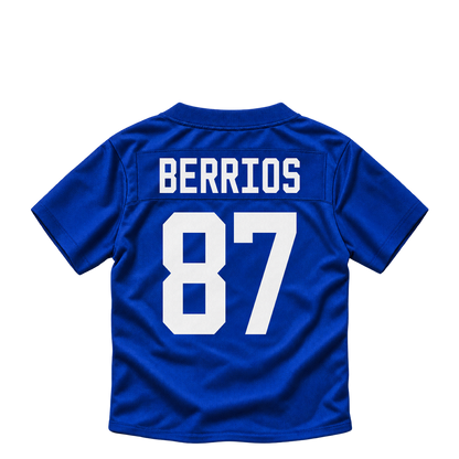 New York Giants jersey keychain — Braxton Berrios #87. Exact saved player artwork preview.