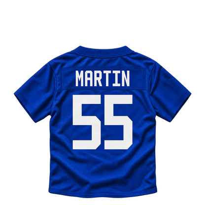 New York Giants jersey keychain — Chandler Martin #55. Exact saved player artwork preview.