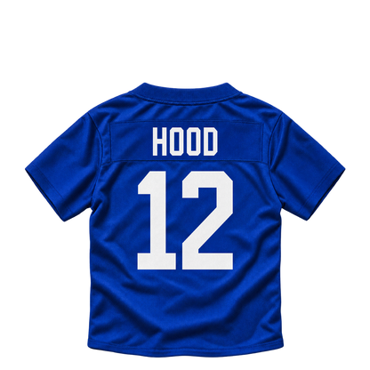 New York Giants jersey keychain — Colton Hood #12. Exact saved player artwork preview.