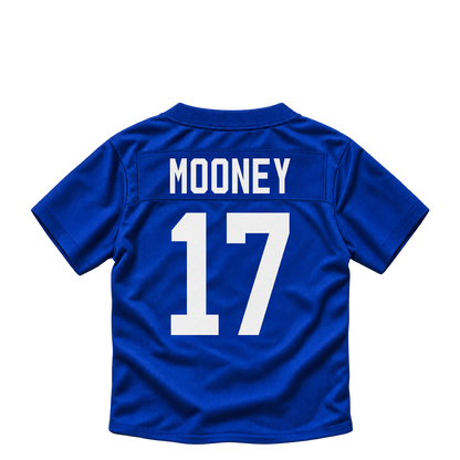 New York Giants jersey keychain — Darnell Mooney #17. Exact saved player artwork preview.