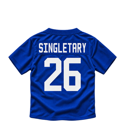 New York Giants jersey keychain — Devin Singletary #26. Exact saved player artwork preview.