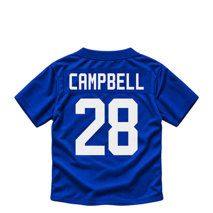 New York Giants jersey keychain — Elijah Campbell #28. Exact saved player artwork preview.