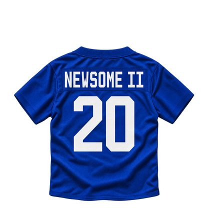 New York Giants jersey keychain — Greg Newsome II #20. Exact saved player artwork preview.