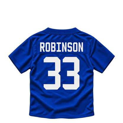 New York Giants jersey keychain — Jaden Robinson #33. Exact saved player artwork preview.