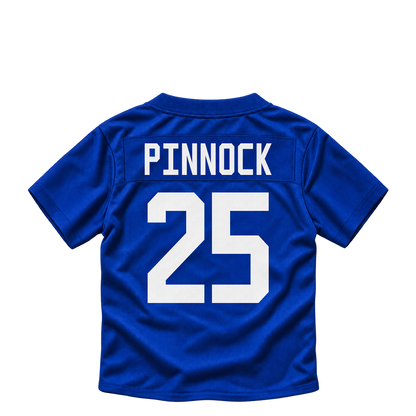 New York Giants jersey keychain — Jason Pinnock #25. Exact saved player artwork preview.
