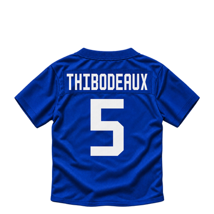 New York Giants jersey keychain — Kayvon Thibodeaux #5. Exact saved player artwork preview.