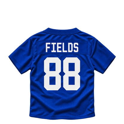 New York Giants jersey keychain — Malachi Fields #88. Exact saved player artwork preview.