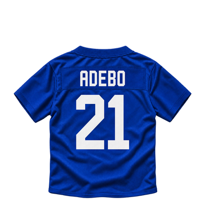 New York Giants jersey keychain — Paulson Adebo #21. Exact saved player artwork preview.
