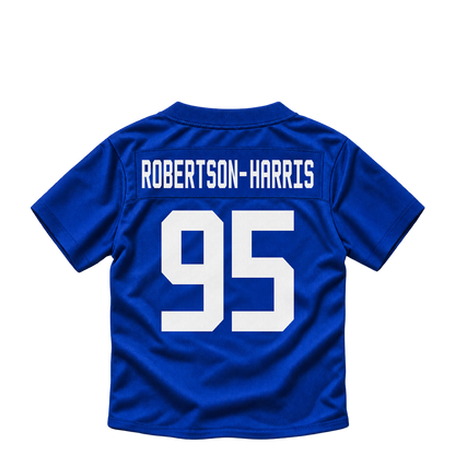New York Giants jersey keychain — Roy Robertson-Harris #95. Exact saved player artwork preview.